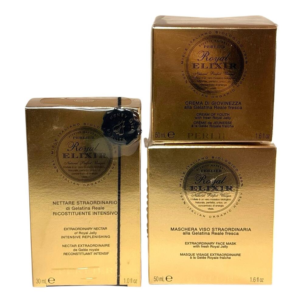 SET Perlier Royal Elixir Cream of Youth Face Mask Nectar Royal Jelly SEALED NEW